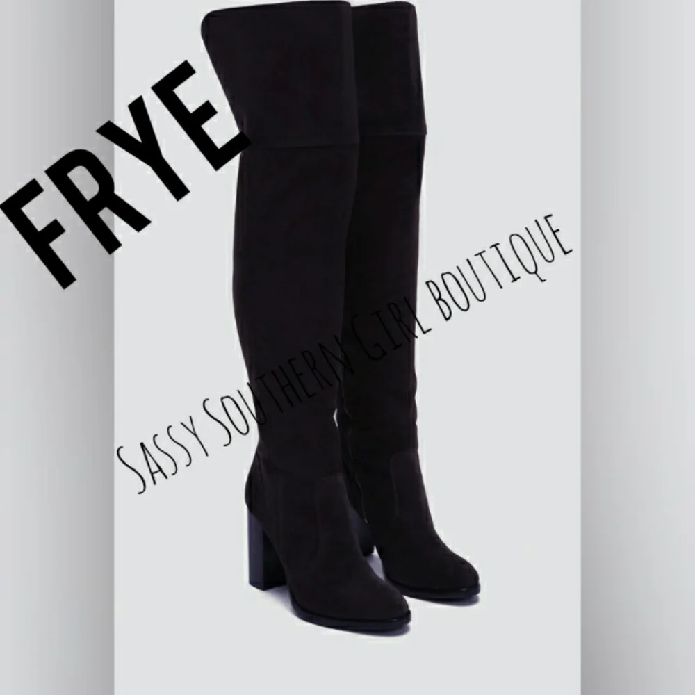 🆕⭐FRYE Over the Knee black suede leather boots